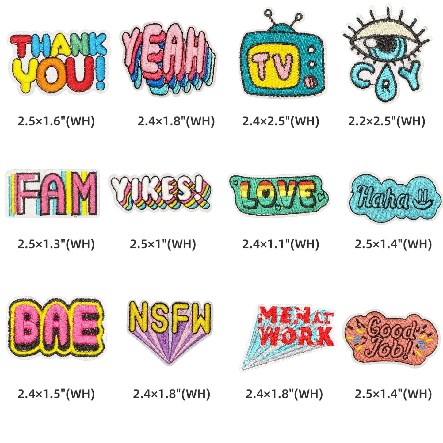 35Pcs VSCO Girly Embroidered Patches - Colorful Cute Aesthetic Iron-On/Sew-On Fabric Applique Patches for Clothes, Hats, Jeans, Dresses & DIY Accessories Repair