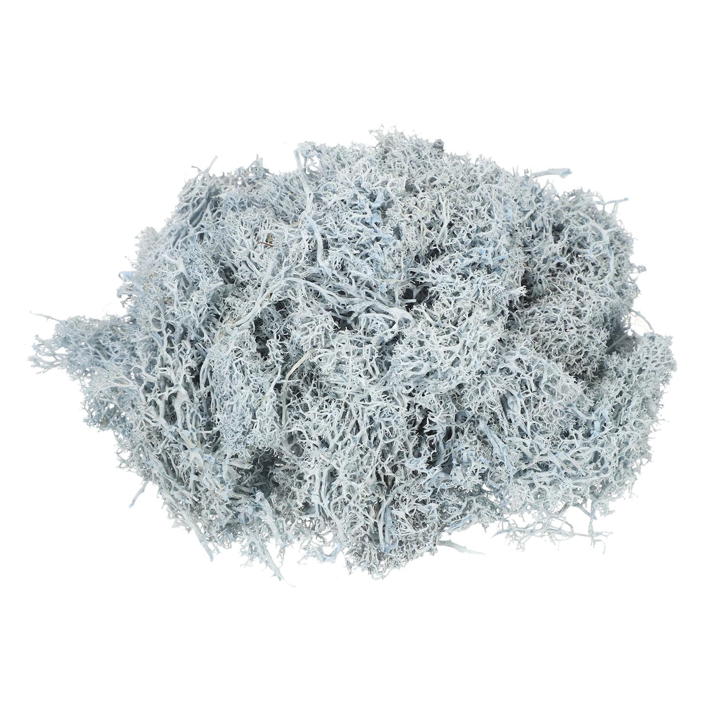 MECCANIXITY 4.6oz Preserved Reindeer Moss, Light Blue Decorative Artificial Fake Moss for Potted Plants Indoor Crafts Lichen Centerpieces Decor