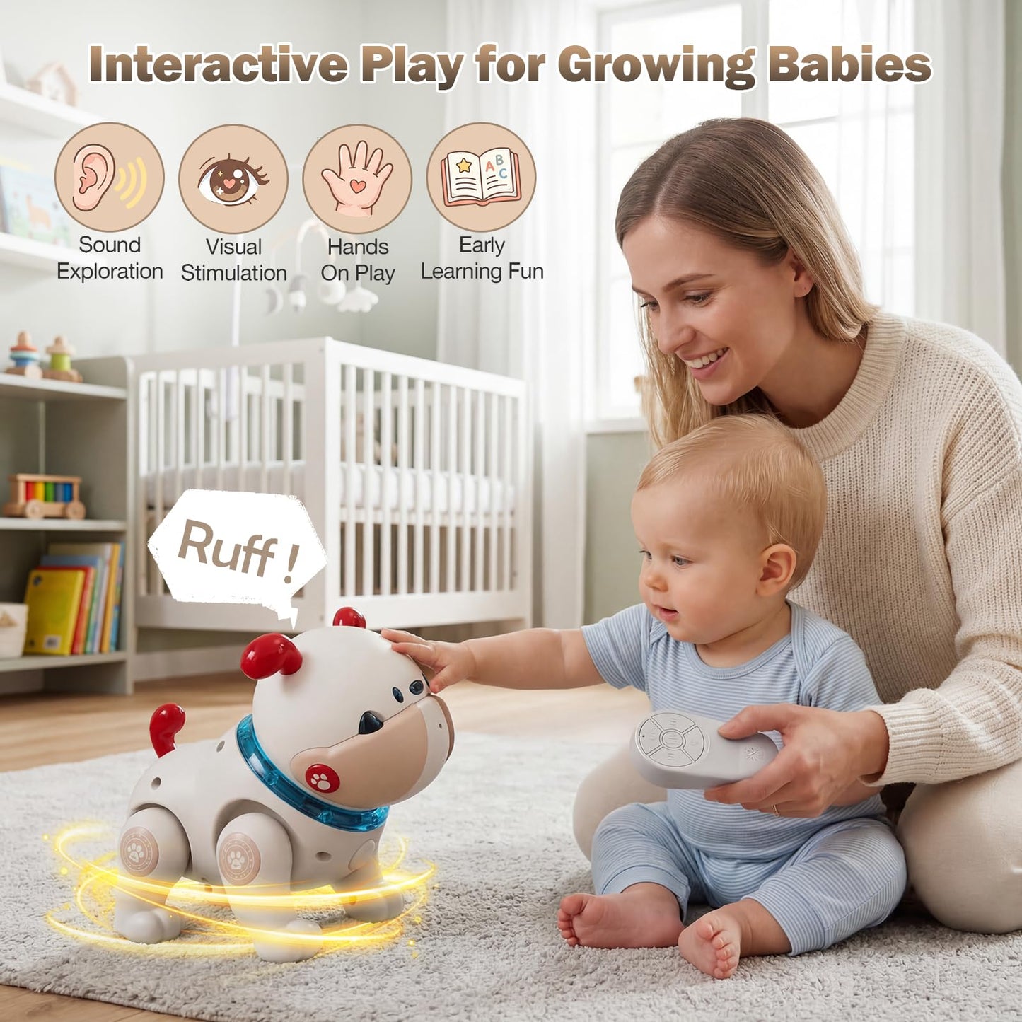 great dachong Baby Toys for 6-12 Months: Musical Crawling Dog Toy with Dancing, Recording & Lights, First Birthday Gift for Boys & Girls, Tummy Time Sensory Toy for Toddlers 1-3