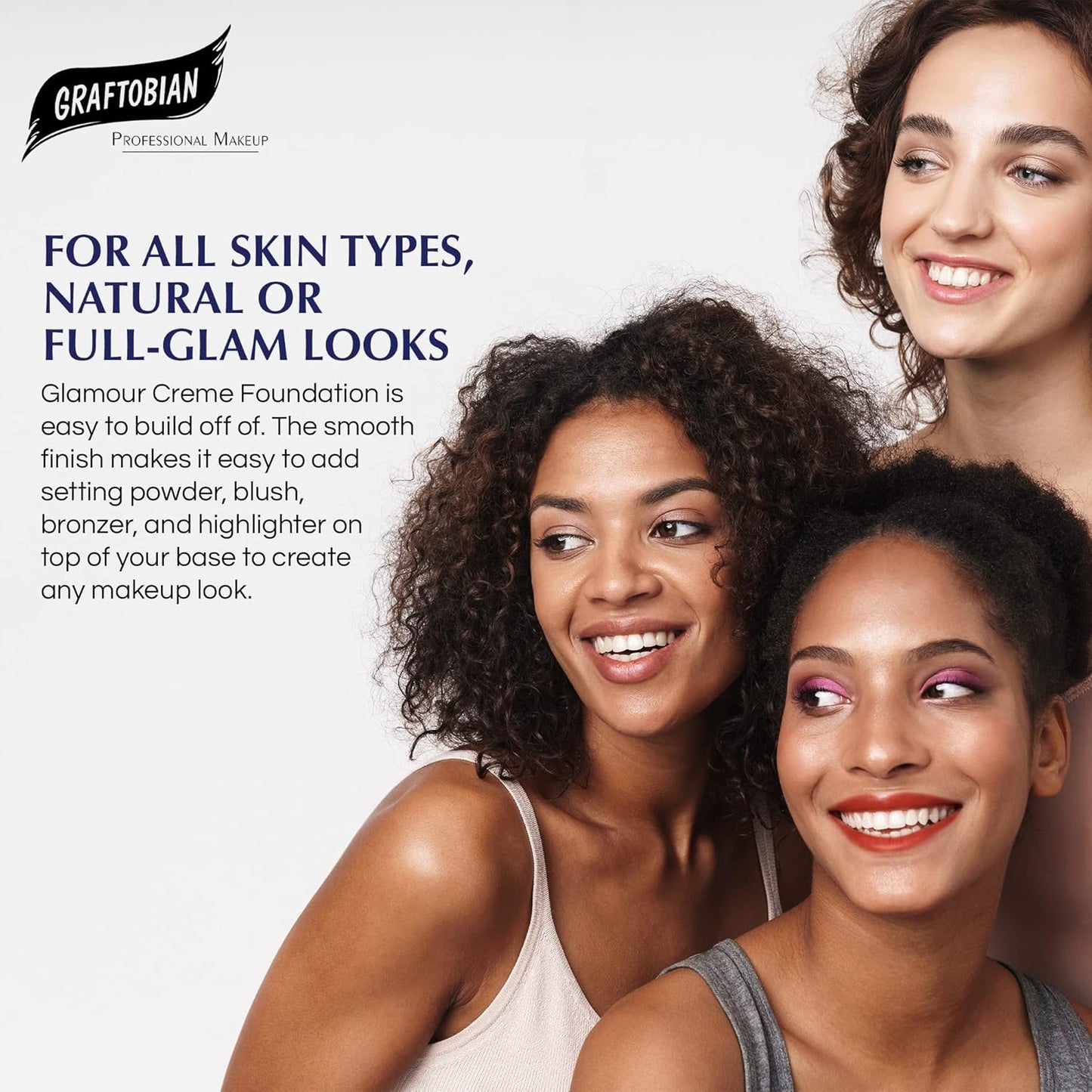 Graftobian HD Glamour Crème Foundation 1/2oz, Weightless Full Coverage Makeup, 65 Inclusive Shades, For All Skin Types, Natural or Full-Glam Looks, For Professionals and Beginners, Lady Fair