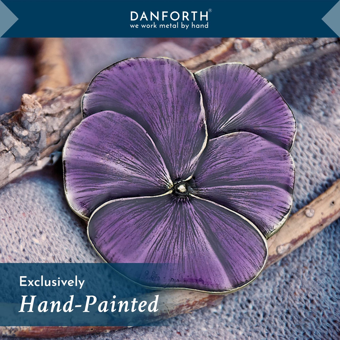 DANFORTH – Purple Pansy Brooch Pin – Handcrafted Pewter Brooch Pins For Women – 1 ¾” – Made In USA