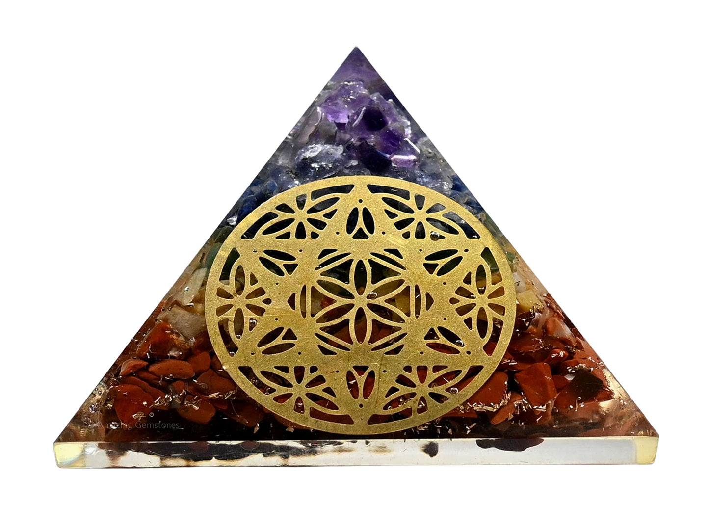 Amazing Gemstone Large Orgone Pyramid | Natural Chakra Pyramid Crystal | Star of David Orgonite Pyramid | Organ Pyramids Positive Energy Healing