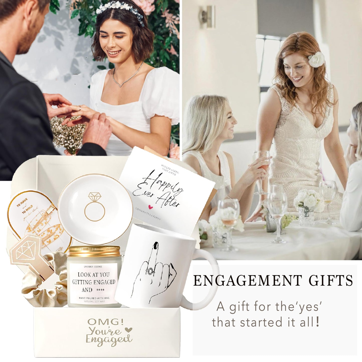 VKTASIMK Engagement Gifts for Couples, Gift for Newly Engaged Couples, Ring Finger Coffee Mug Set, Engagement Gifts for Her, Women, Best Engaged Gift Set