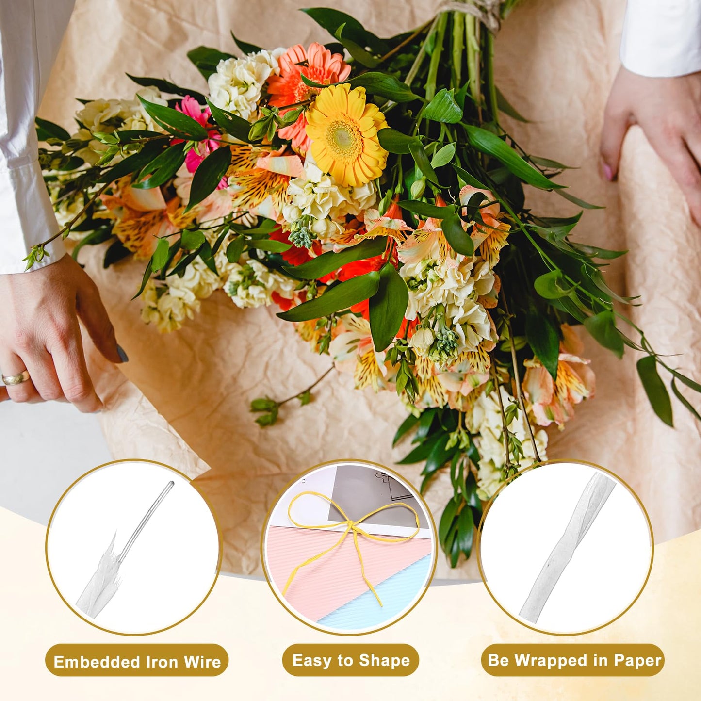 uxcell 164 Feet Floral Bind Wire Wrap Twine, 2mm Floral Wire Vine Bind Wire Rustic Craft Wire for DIY Projects Flower Bouquet Wreath Gift Wrapping Wedding Decoration White