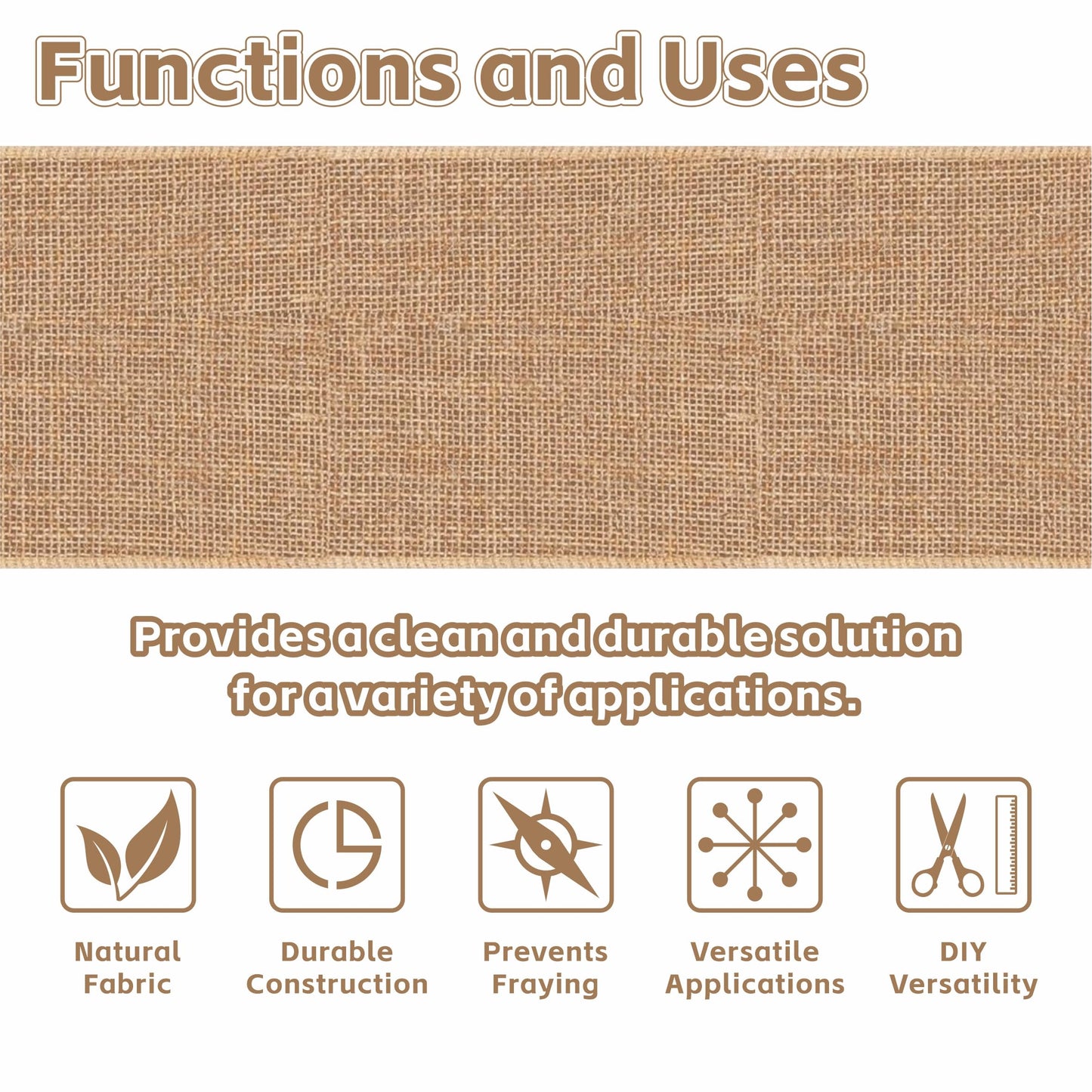 40“ x 40 Feet Natural Burlap Fabric Roll, High Density Jute Fiber, Multipurpose Burlap Tree Wrap for Decorations, DIY Crafts, Weed Barrier, Outdoor Plant, Gardening, Party Decor