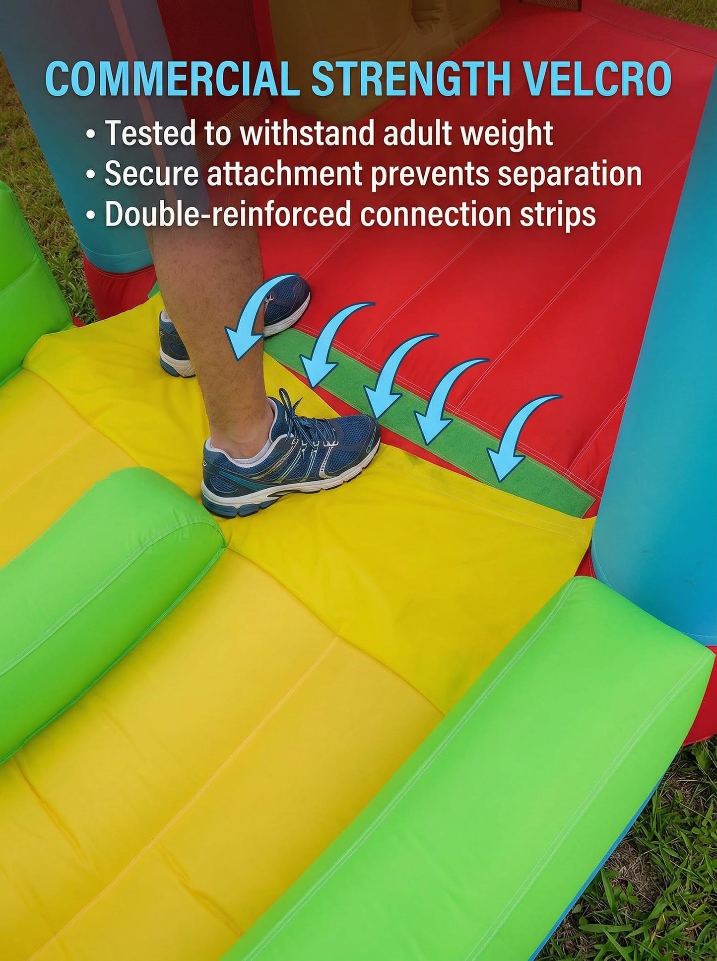 Giant 29FT Wate Slide Bounce House Detachable (15.3+13.5FT) Combo, Obstacle Course & Waterslide, Tunnel/Jumping Area/Spalish Pool, Bouncy Castle for Summer Fun, Inflatable Water Park Holds 10 Kids