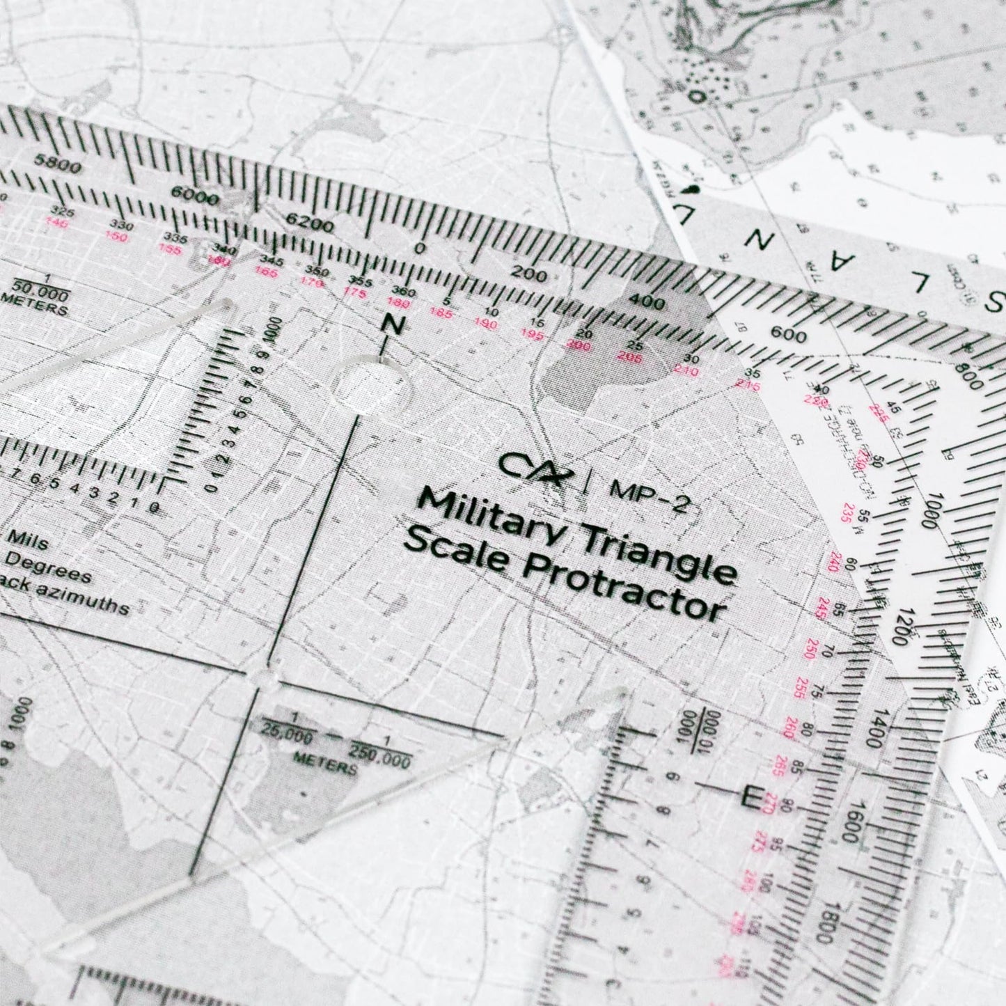 CYA Military Map Protractor Coordinate Scale Map for Land Navigation, Military Style UTM/MGRS Coordinate Scale