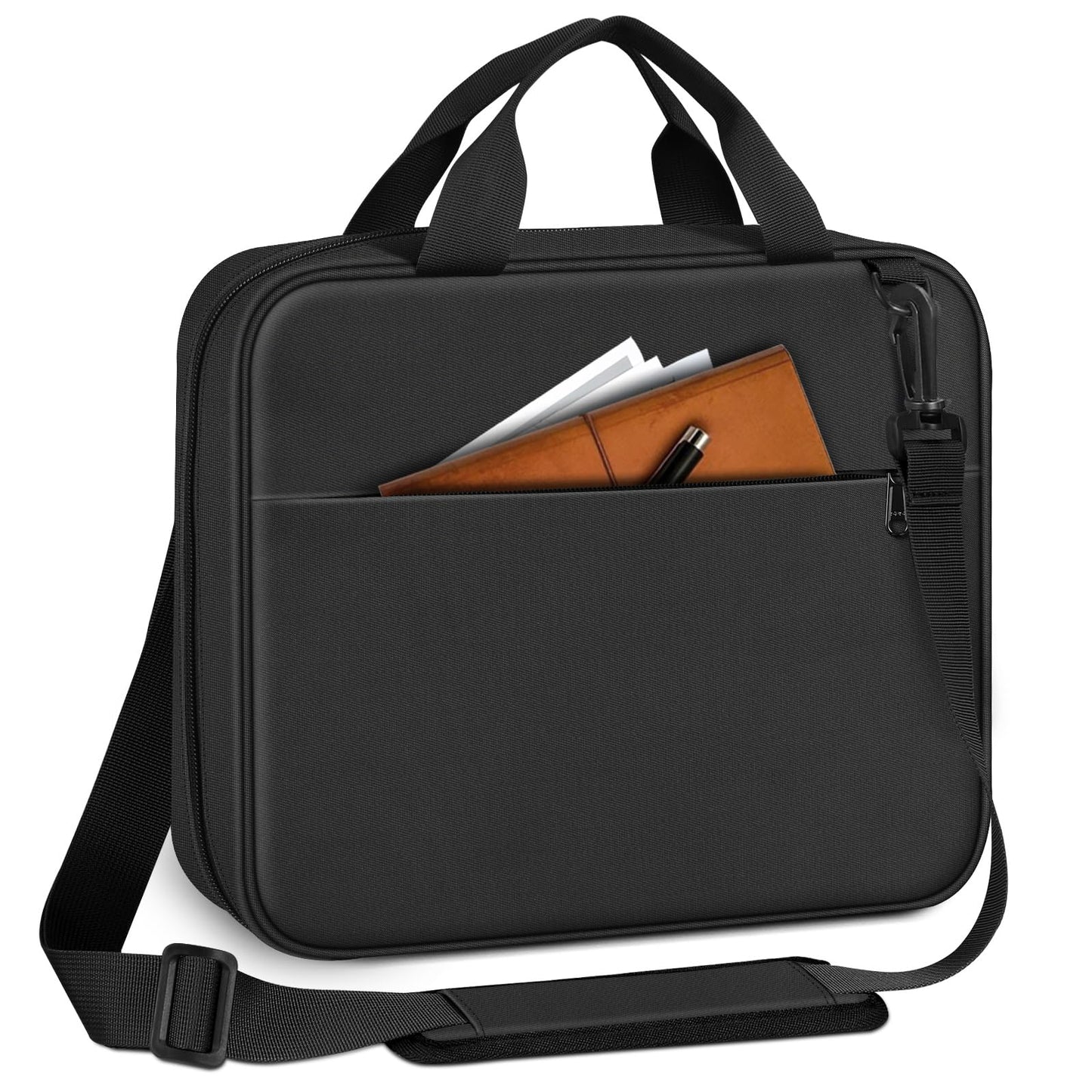 FINPAC Extra Large Bible Cover, Carrying Book Case Church Bag Bible Protective with Handle and Zippered Pocket, Gift for Men Women, Black