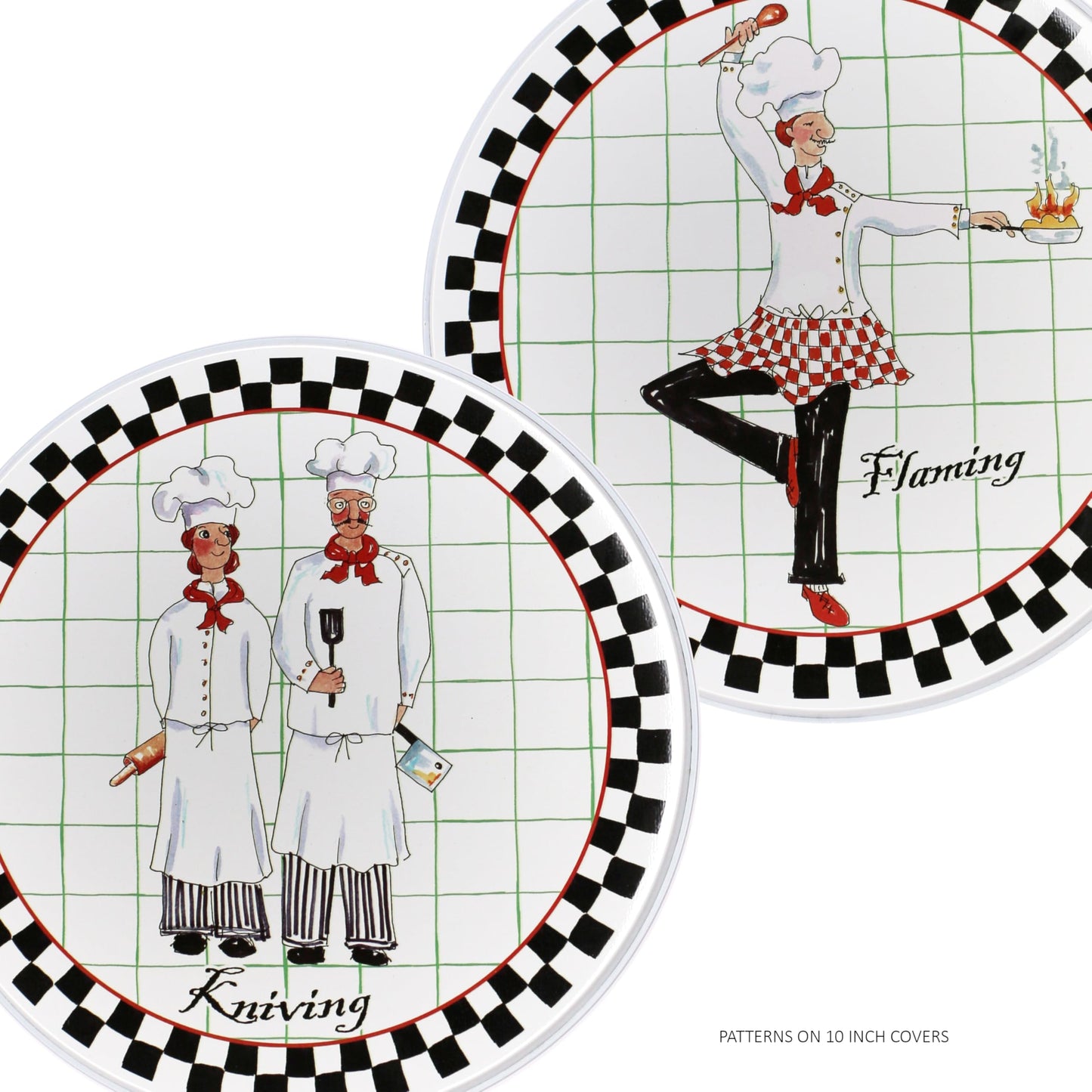 Reston Lloyd, Burner Covers For Electric Stovetop, Decorative Lightweight Tin Covers, Set of 4 (2-8 inch & 2-10 inch), Conceals Messy Drip Pans, Chef