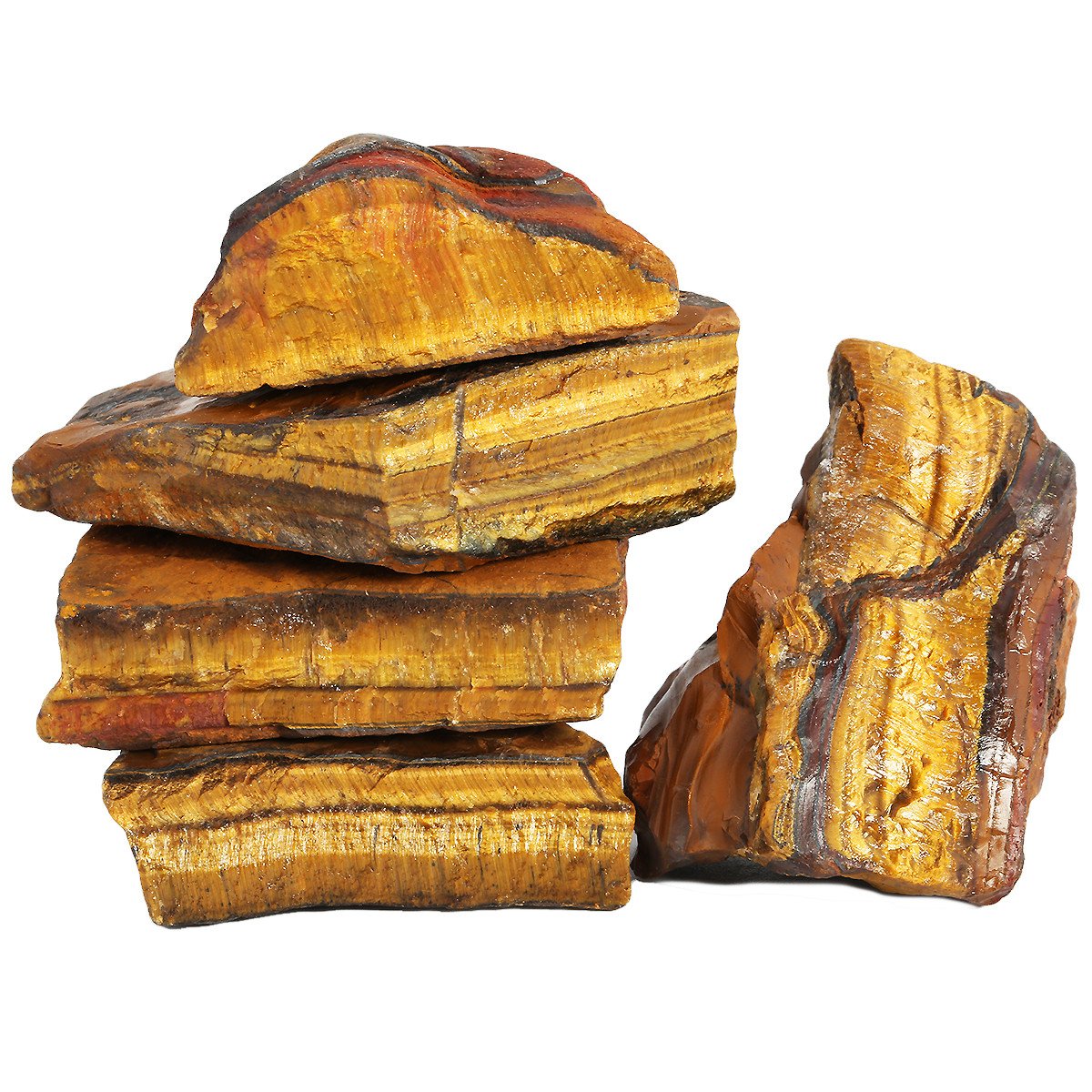 mookaitedecor 1 lb Bulk Natural Tiger's Eye Raw Crystals Rough Stones for Tumbling,Cabbing,Polishing,Wire Wrapping,Wicca & Reiki Crystal Healing
