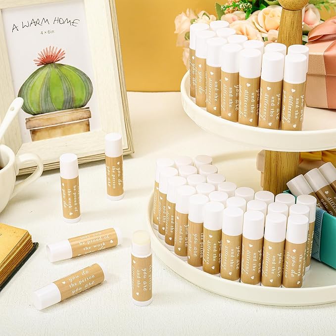 Demissle 36 Pcs Thank You Lip Balm Appreciation Gifts Bulk Inspirational You're the Balm Vanilla Ingredients Lips Care for Thanksgiving Christmas Appreciation Favor Employee Coworker Volunteer