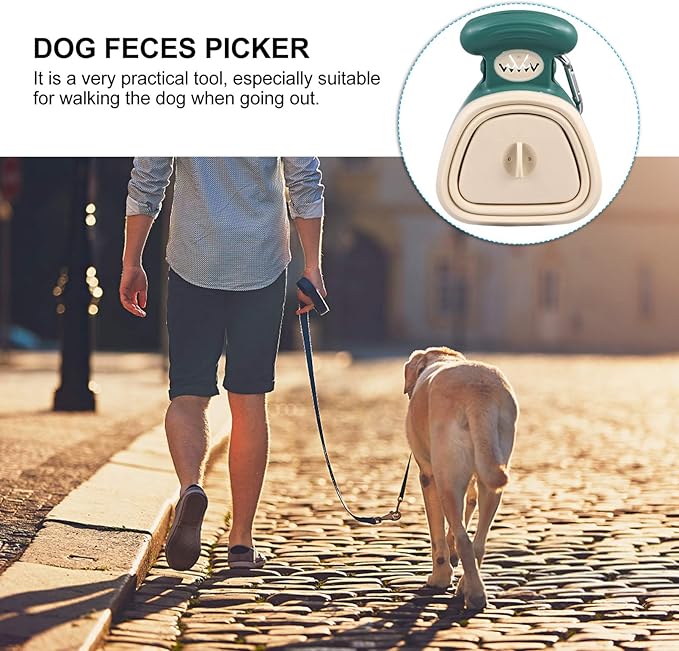 WOONEKY Portable Foldable Dog Poop Picker Outdoor PET Waste Collection Tool Ergonomic Grip Lightweight and Sturdy Design for Easy Cleanup