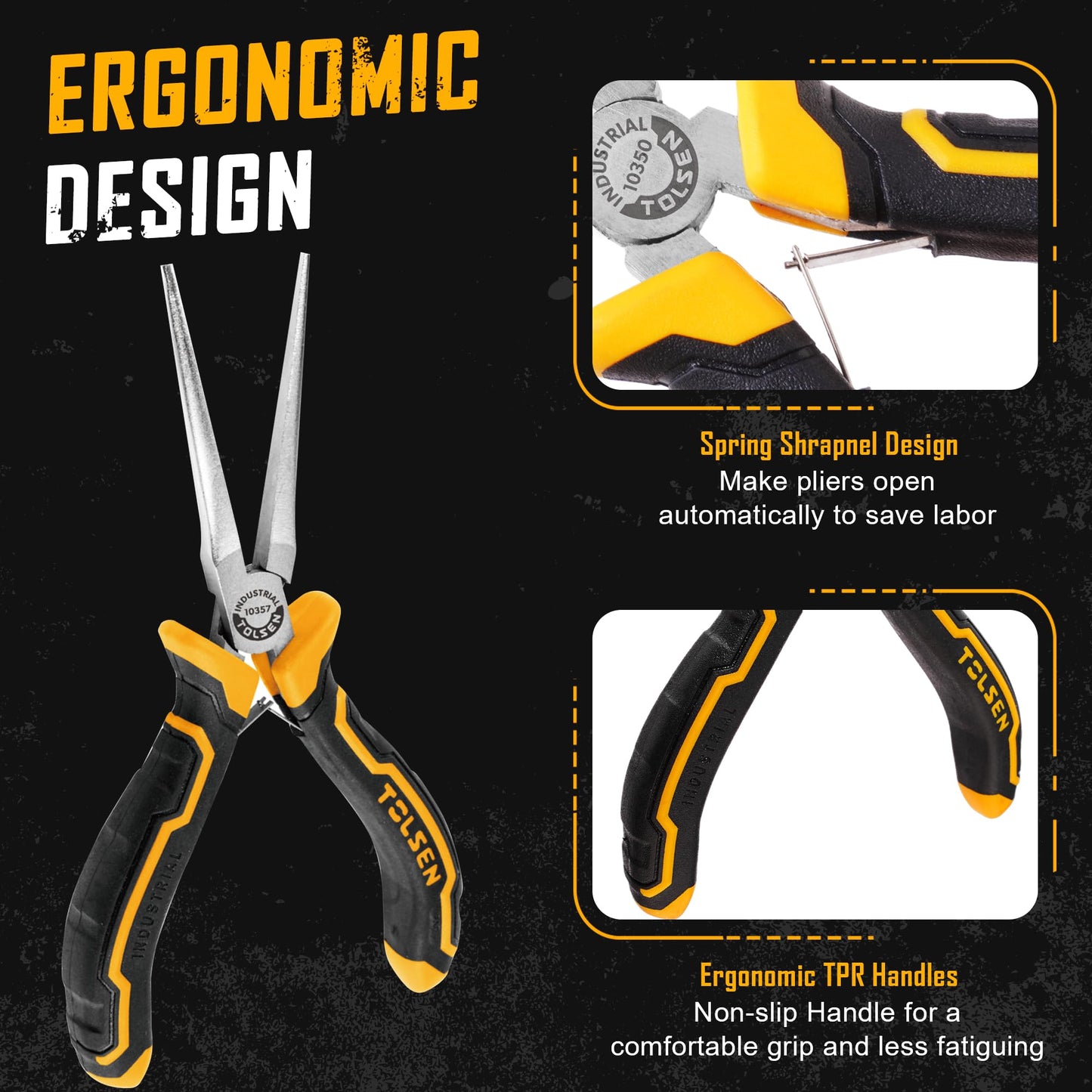 TOLSEN 6-Piece Mini Pliers Set, Needle Nose, Diagonal, Long Nose, Bent Nose, End Cutting and Combination Pliers for Making Crafts, Repair Electronic and Jewelry, with Pouch