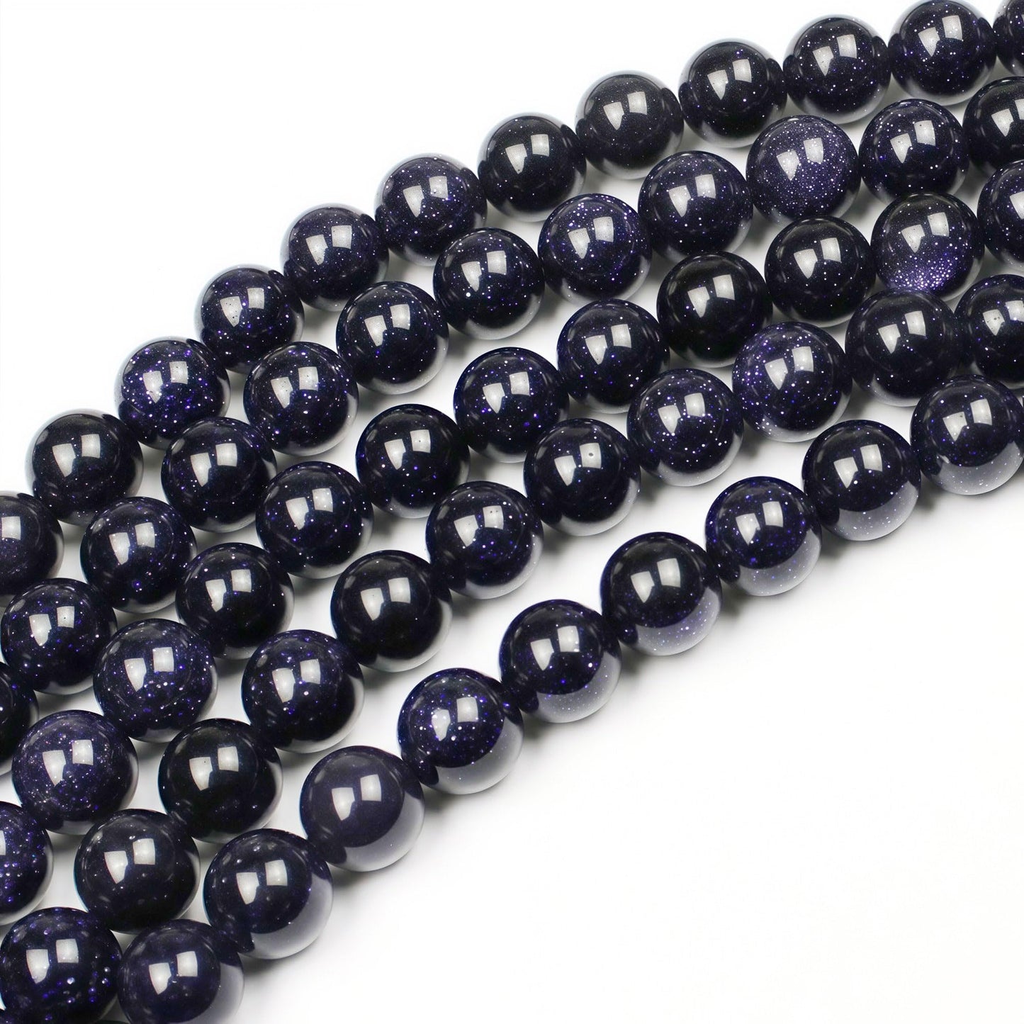 MJDCB Natural Stone Beads Blue Sand Stone Round Loose Beads for Jewelry Making DIY Bracelet Necklace (6mm)