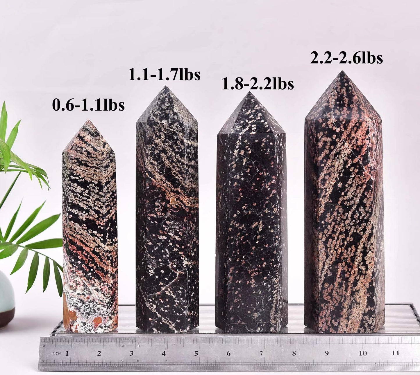 Gold Snowflake Obsidian Stone Tower Obelisk Healing Crystal Wand Large Reiki Meditation Gifts 0.6-1.1 LBS