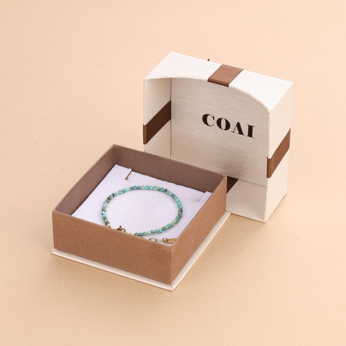 COAI Women's Dainty Bracelet, African Turquoise Bracelet for Women 3mm