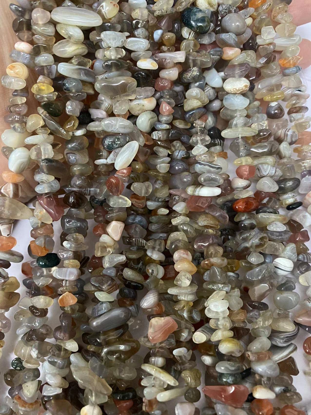 PLTbeads 7-8mm Natural Botswana Agate Gemstone Chips Beads Healing Crystals Waist Bracelets Necklace Kit Irregular Stone DIY Crafts Design Jewelry Making