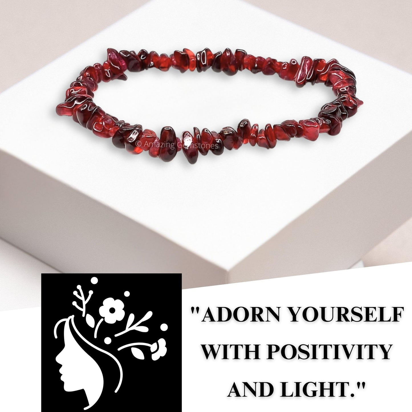 Amazing Gemstone Chips Bracelet (Garnet)