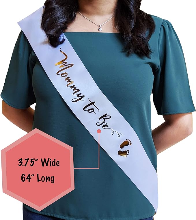 Gender Reveal Cannon Blue Confetti Popper | Mommy to Be Sash in Satin White with Gold Letters | Themed Party: Twinkle Twinkle Little Star (Blue, Set of 2)
