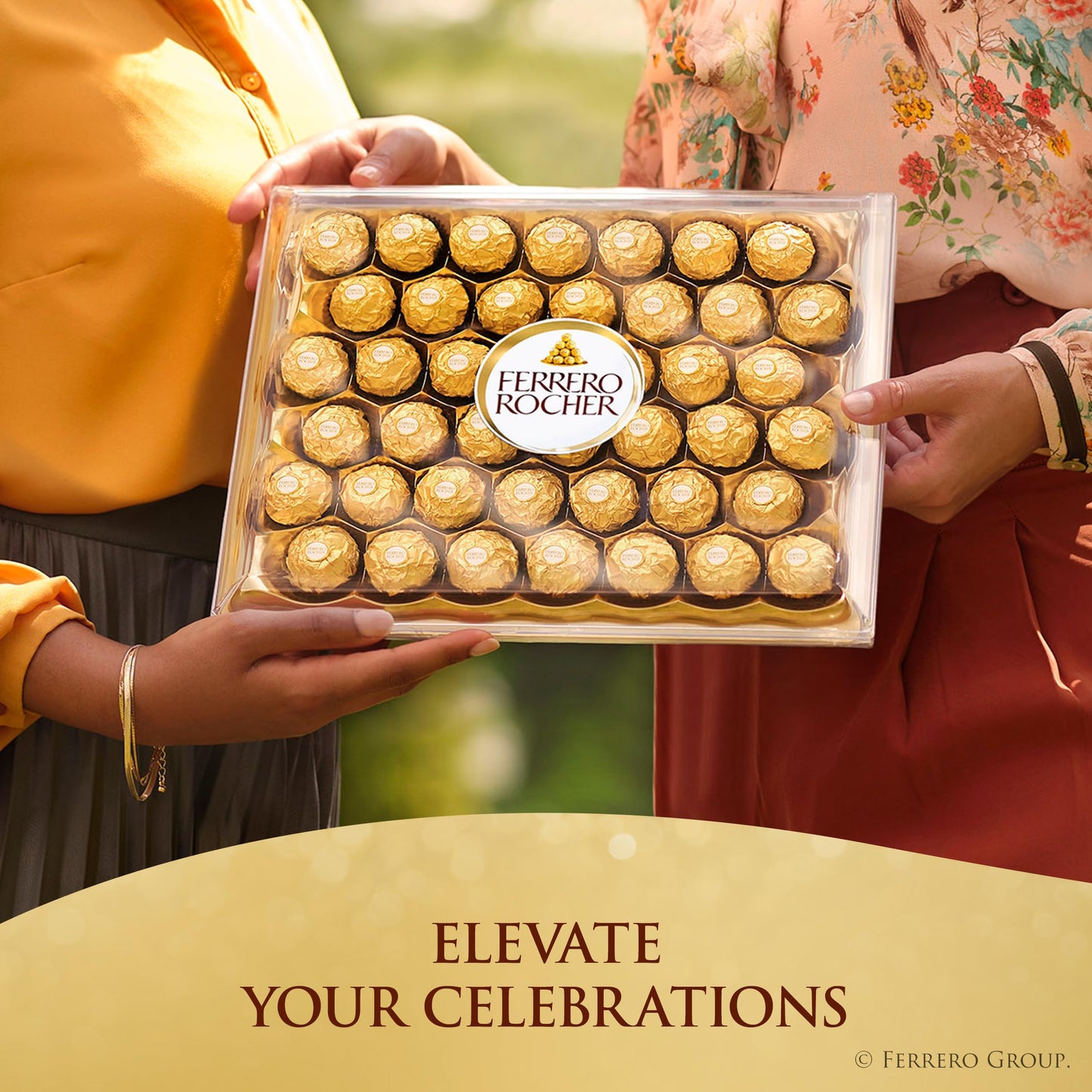 Ferrero Rocher Gourmet Hazelnut Milk Chocolate Gift Box, 24 Individually Wrapped Chocolates, 10.6 oz