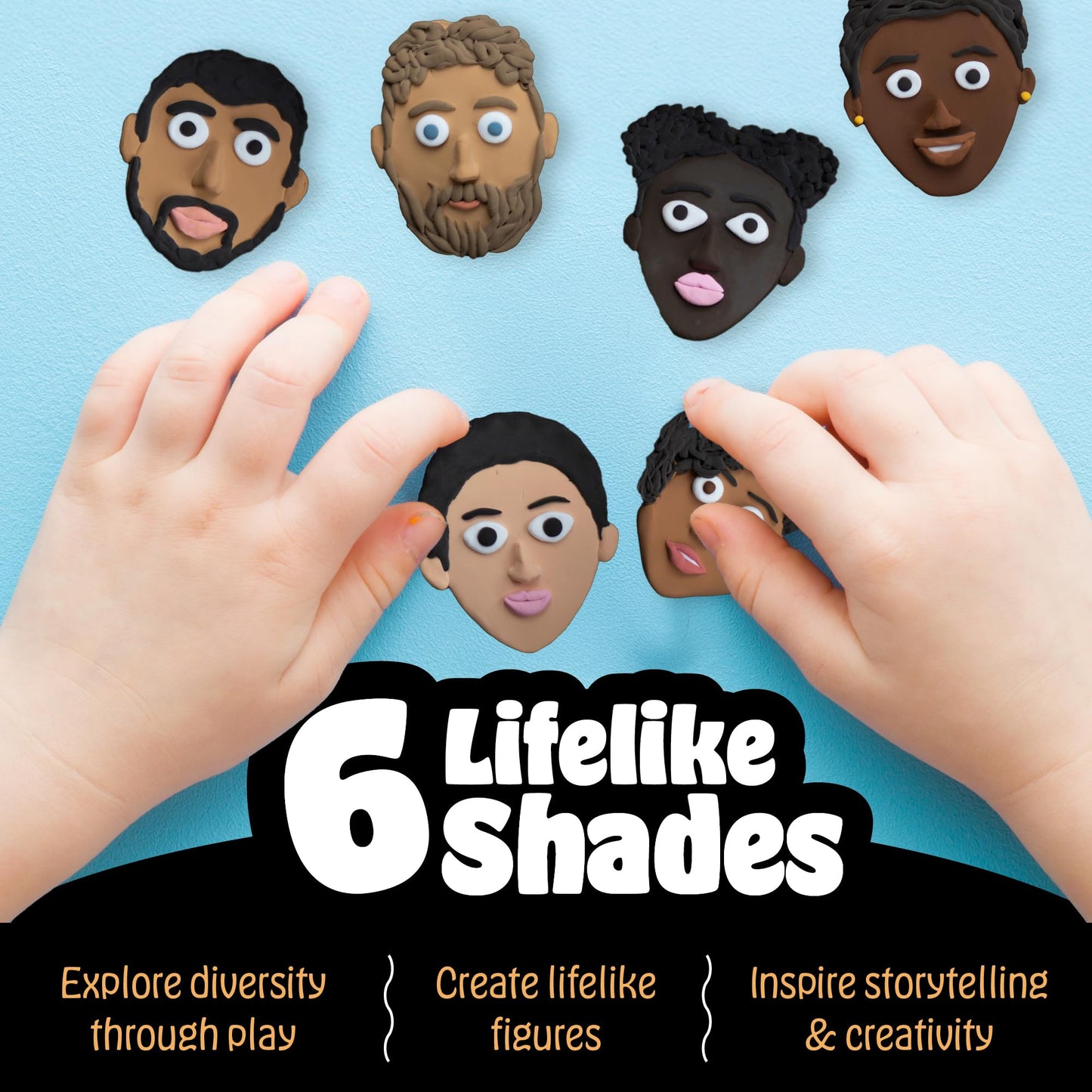 Hygloss Play Modeling Dough for Kids – Multicultural Skin Tones – Safe & Non-Toxic Sensory Dough for Arts & Crafts – Play Clay for Toddler Activities, Preschool Classroom Must-Haves (3 lb, Ivory)