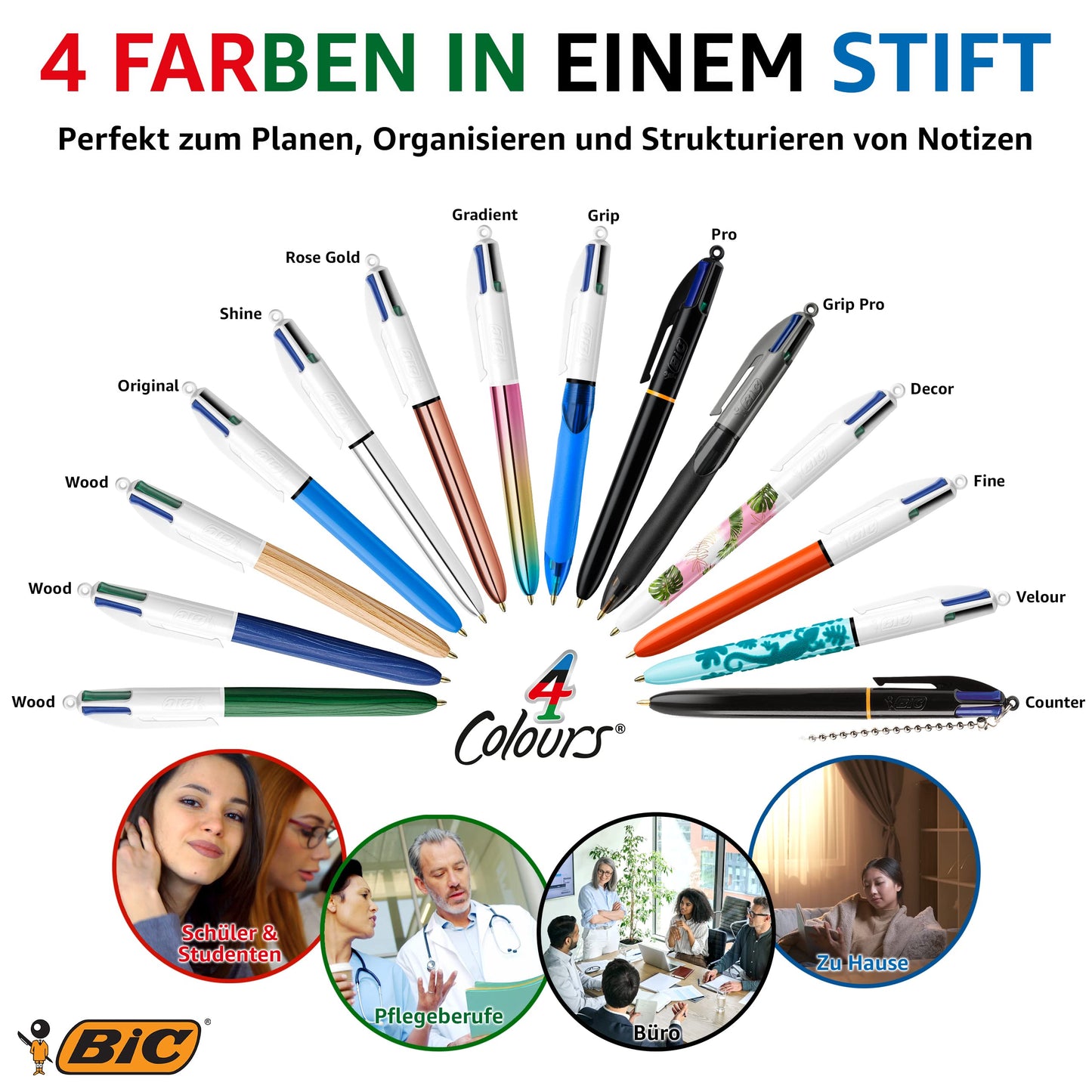 BIC 4 COLOURS PRO ASSORTED 902129 PK12
