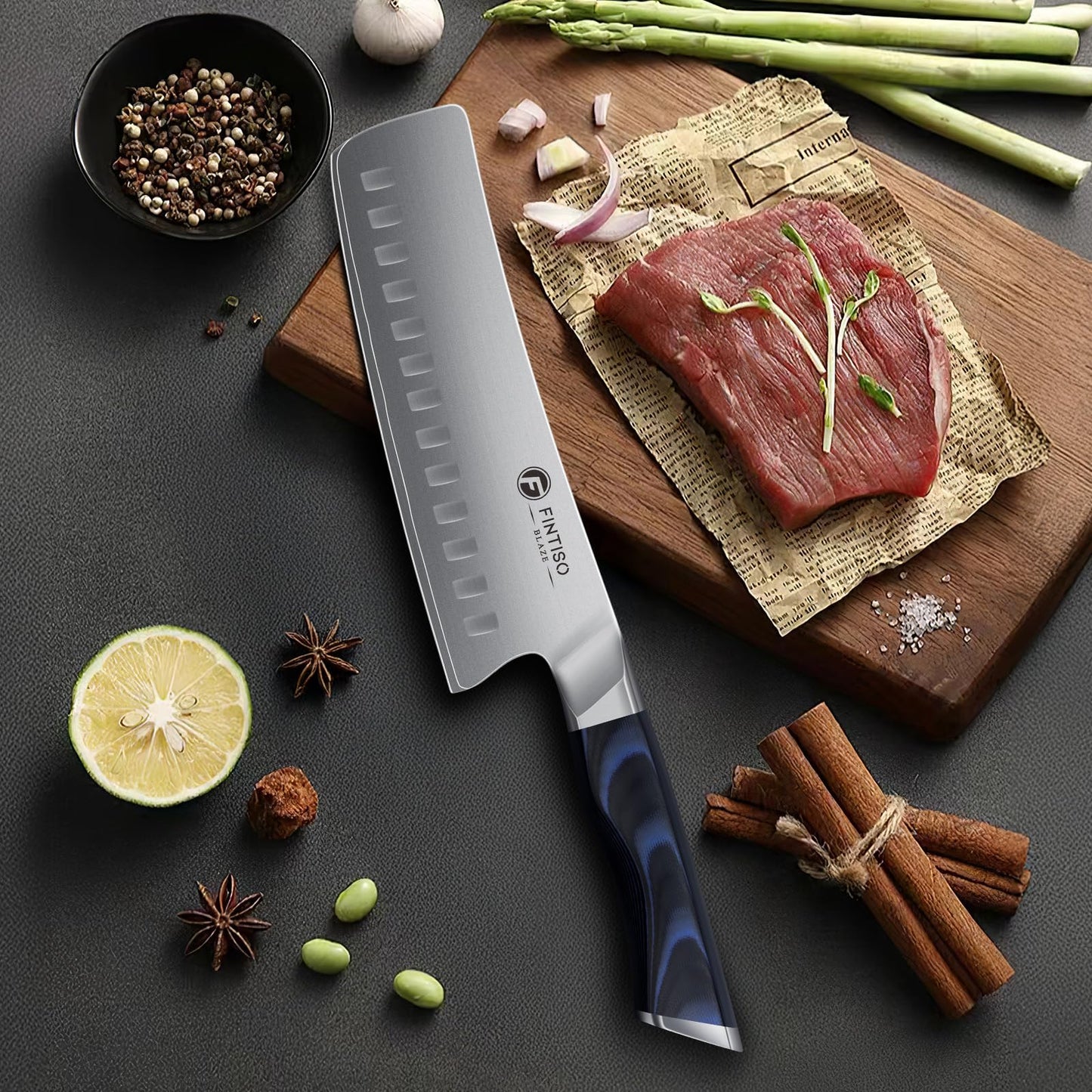 FINTISO 7" Nakiri Knife,2026 New Upgrade Vegetable Chopping Knife with G10 Ergonomic Handle, Japanese High Carbon Stainless Steel Sharp Kitchen Cleaver in Gift Box