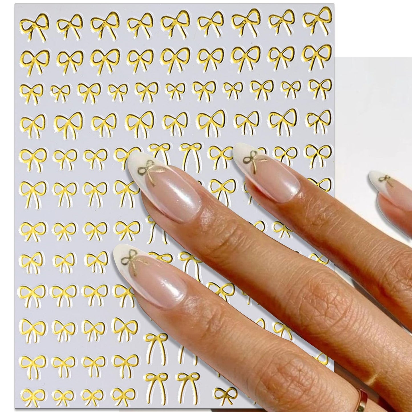 IDDFEVE Bow Nail Art Stickers - Colorful Mini Bow Self-Adhesive Nail Decals for DIY Valentines Day Manicure (6 Sheets)
