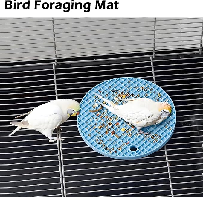 Jevnd 2Pcs Bird Foraging Toys, Slow Feeder Mats for Health, Dishwasher-Safe