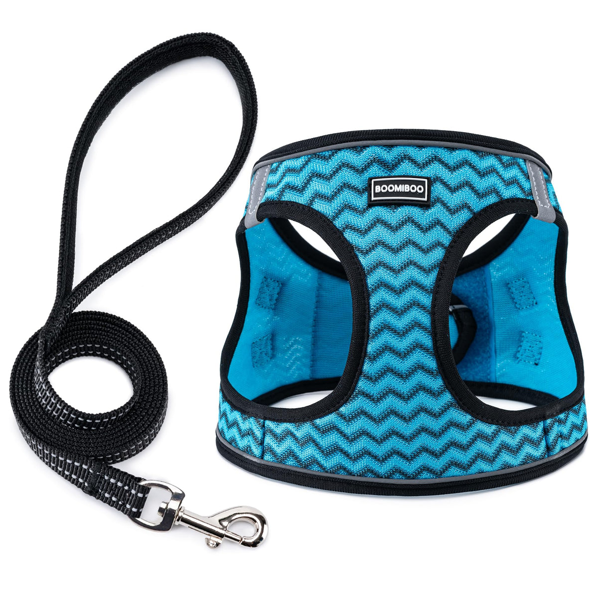 Dog Harness with Leash Set,Step-in Adjustable Puppy Pet Vest,Blue Stripe XS