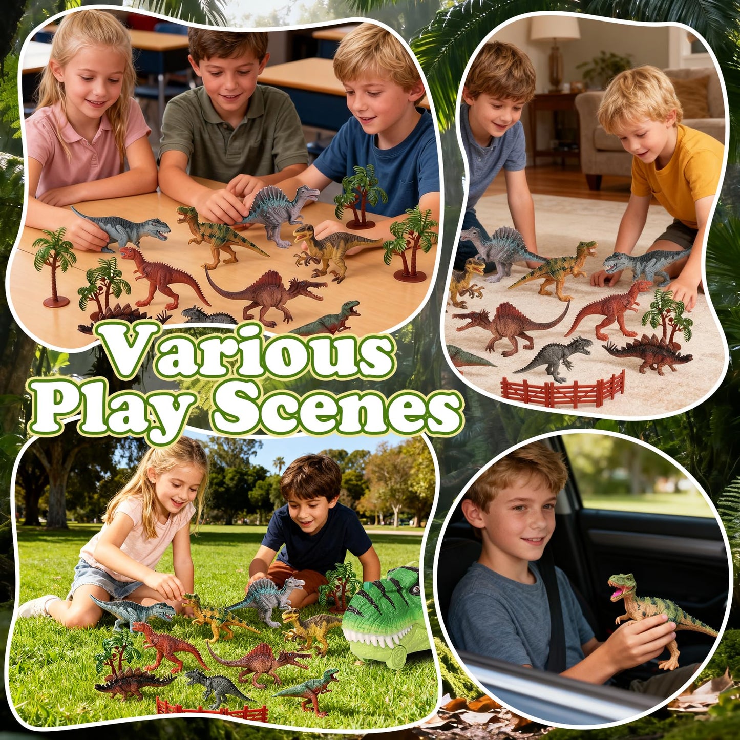 29 Pcs Dinosaur Toys for Realistic Jurassic Dinosaurs Figures with Trees&eggs &Fence Playset to Can Create a Dino World, Educational mini Dinosaurs Figures, dinosaur set Gifts for Toddler Boys 3-5