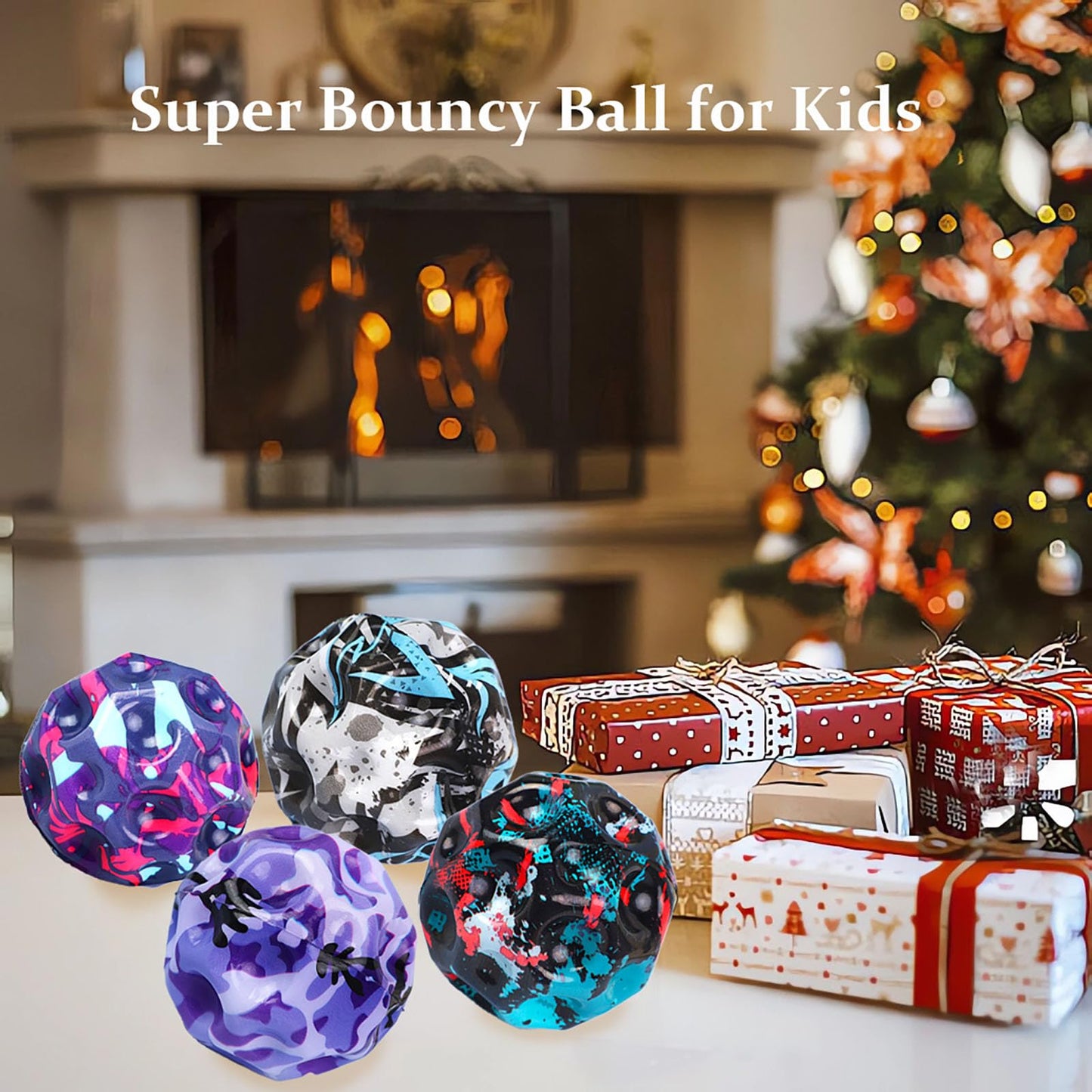Tendry Extreme Super High Bouncing Ball Moon Shape for Kids of All Ages, Improve Hand-Eye Coordination, Easy to Grip and Catch by Athletes as a Sport Training Balls (4 Pcs)
