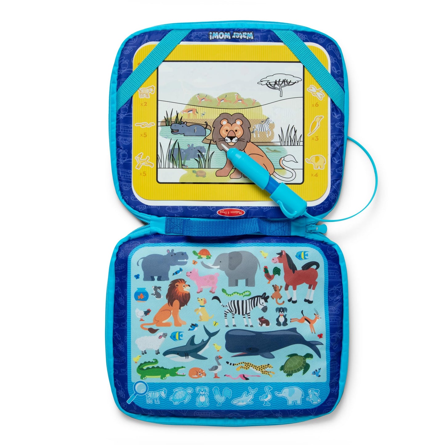 Melissa & Doug Water Wow! Take-Along Reusable Color-Reveal Drawing Set Mess-Free Multi-Activity Pad with Water PenTravel Toy for Toddlers & Kids Ages 3+