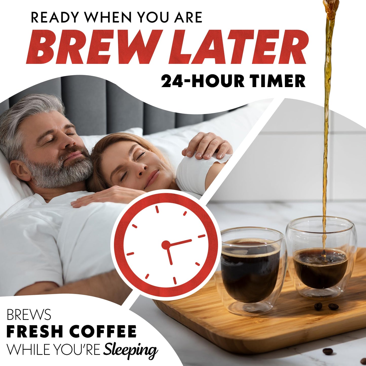Gourmia Drip Coffee Maker – 5 Cup, One-Touch Brew, Pause & Serve, Adjustable 4 Hr Keep Warm, EZ-View Water Window, Black