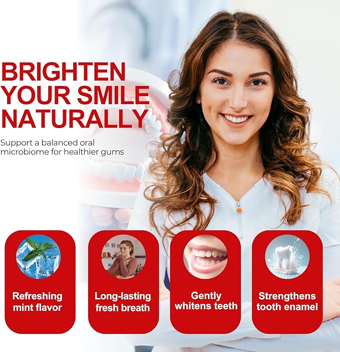 3PCS SP 6 Toothpaste for Teeth Brightening & Fresh Breath, 6 Probiotics Formula for Gum Health, Fluoride-Free, Mint Fresh Flavor, 4.9 oz (4, Mint)