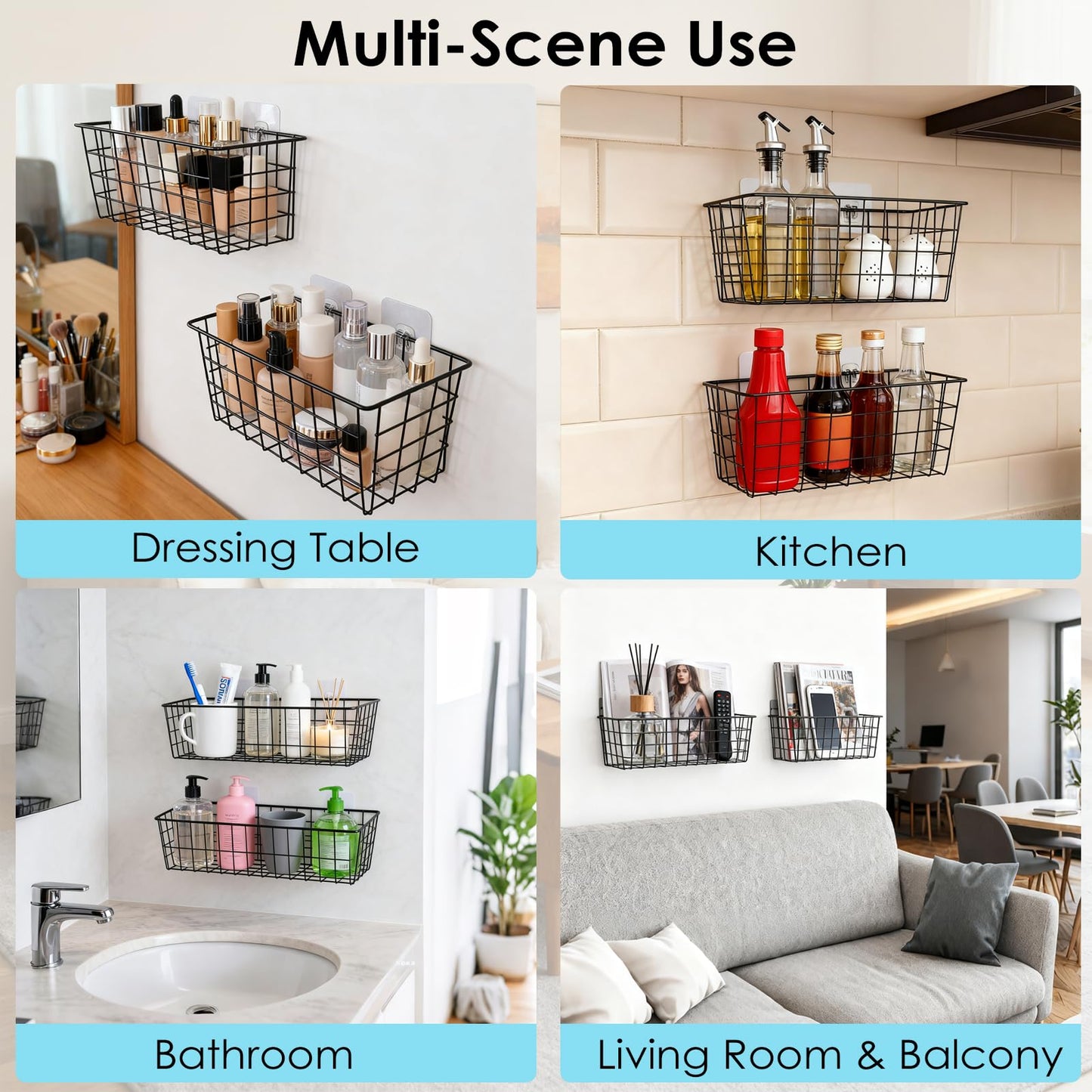 Hanging Bath Toy Storage Basket - 2 Pack Metal Bath Toy Holder with Hooks - Bathtub Toy Storage Organizer for Baby Bath Kids Shower Bathroom