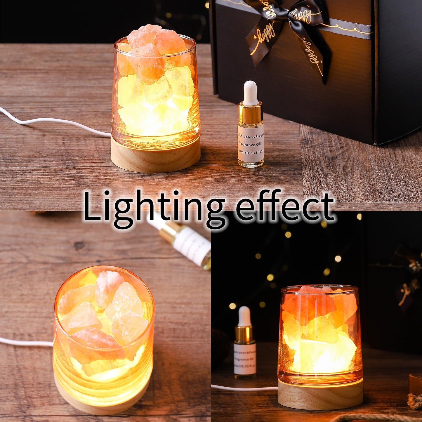 Himalayan Salt Stone Essential Oil Diffuser - Lavender Essential Oil Gift Set - Natural Aromatherapy Diffuser for Home & Office - Stress Relief & Air Purifier - Gift for Women