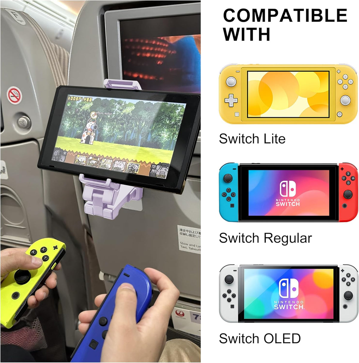 Perilogics 2025 Upgraded Travel Essentials Must Have Airplane Phone Holder Mount. Improved Ergonomic Lever, Perfect for Long Flight, Cruise, Desk, Travel Gift for Content Creator (Lavendar)