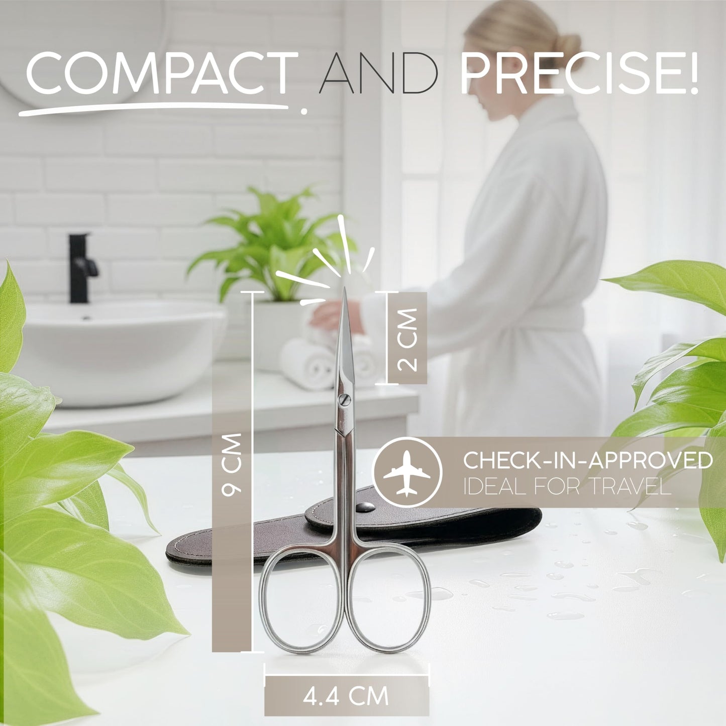 Solingen Curved Cuticle Scissors – Precision German Steel for Manicure & Pedicure, Eyebrow & Eyelash Grooming, Extra Sharp with Premium Storage Case