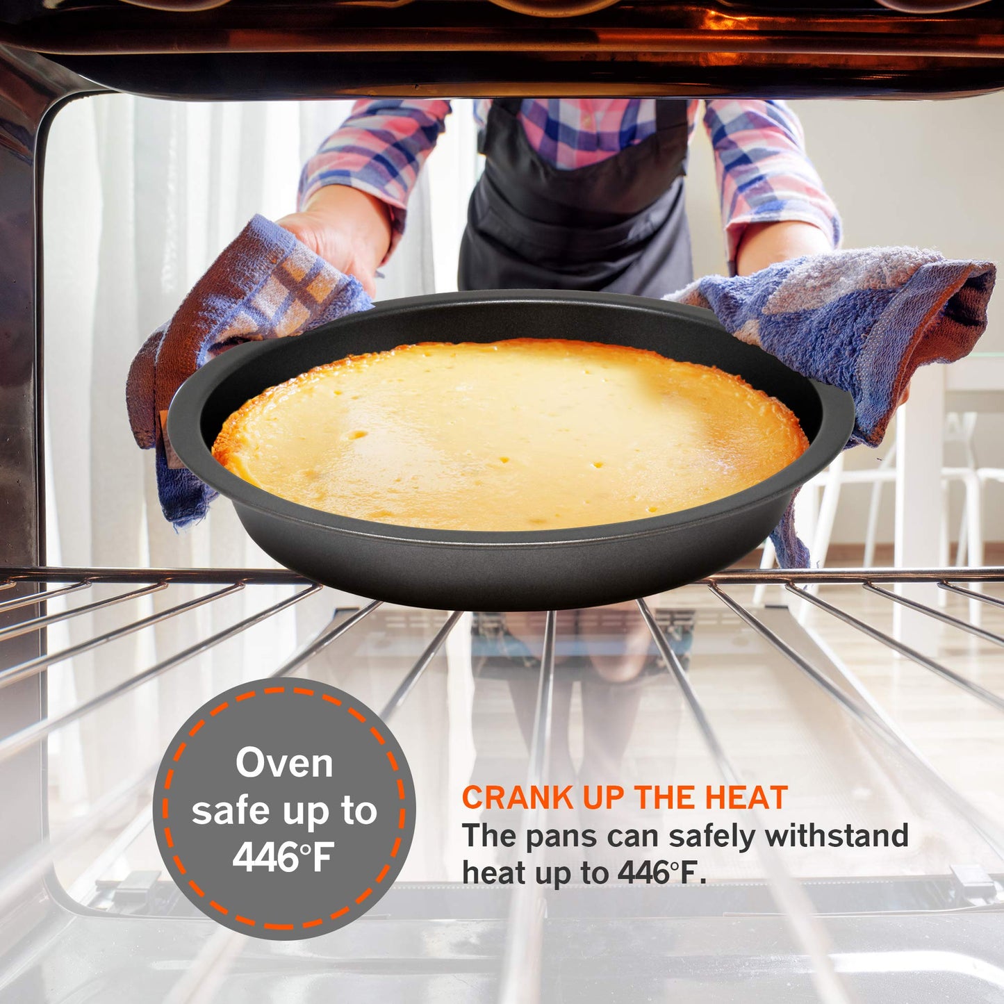 PERLLI Non-Stick 6-Piece Bakeware Set – Carbon Steel with Even Heat Distribution, Oven Safe to 446°F, BPA-Free, Dishwasher Safe, Stackable Baking Tools for Easy Storage and Everyday Cooking - Gray