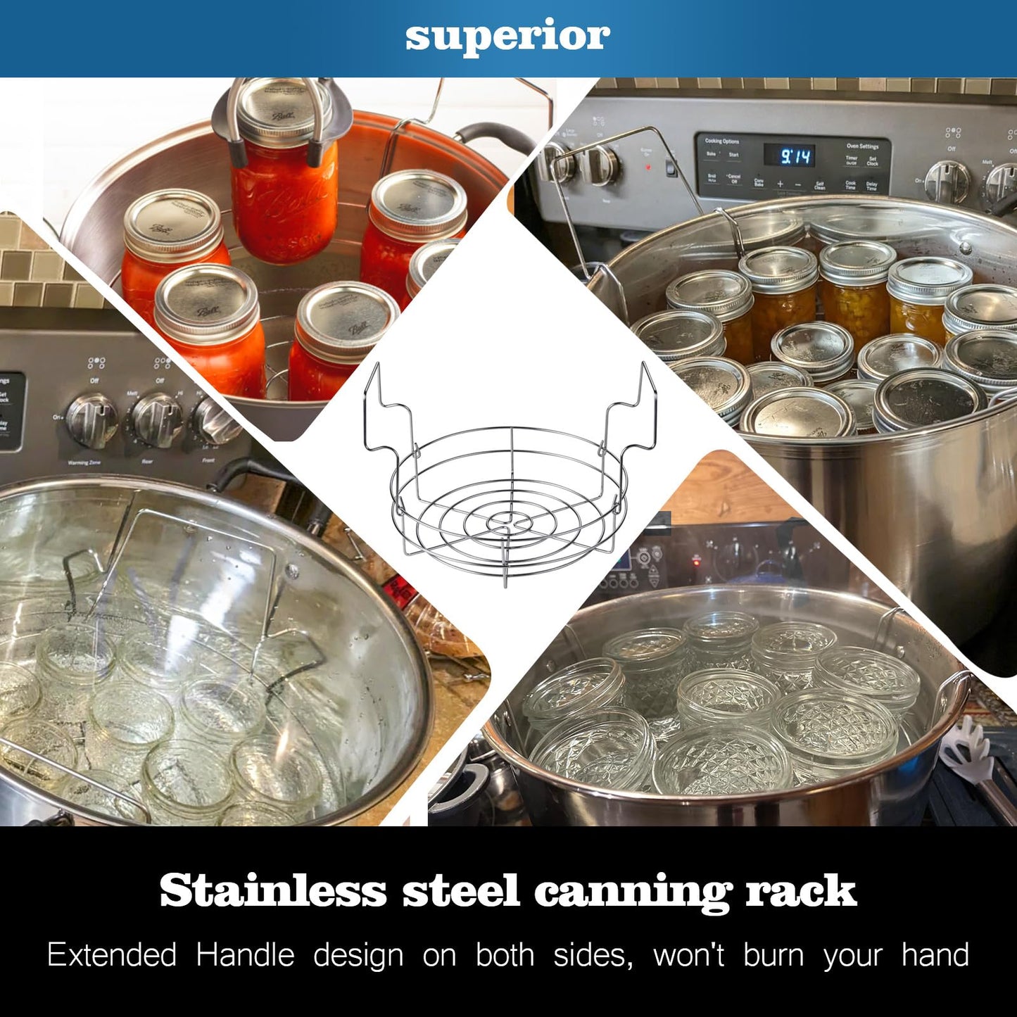 LINMAGCO Canning Supplies Starter kit-Canning Pot, Water Bath Canner with Lid - Stainless Steel, Home Canning Tool Kit, Steam Canner with Rack for Canning