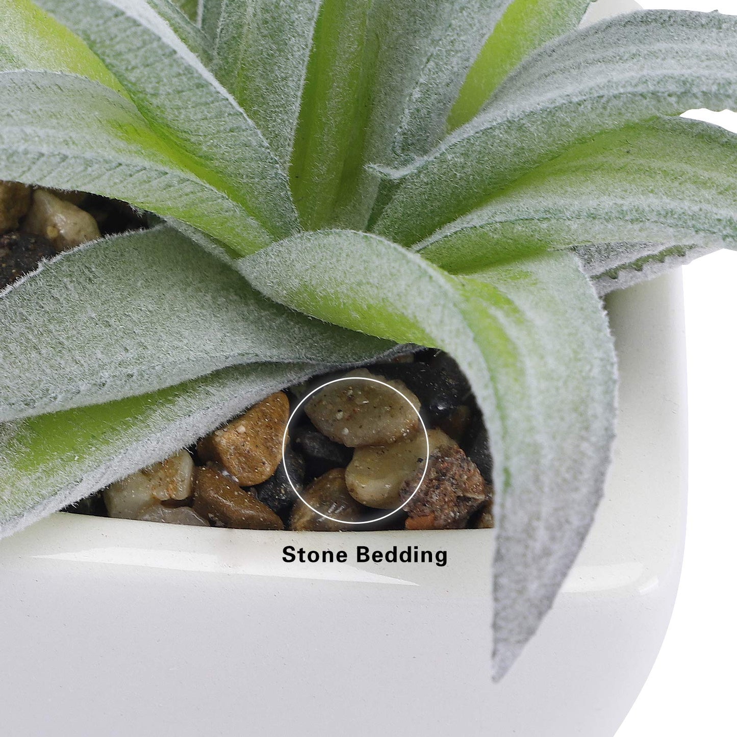 FUNARTY 5pcs Artificial Succulent Plants, Small Fake Desk Plants Mini Succulents Indoor for Shelf Living Room Bedroom Windowsills Office Home Decoration (Include White Ceramic Pots)