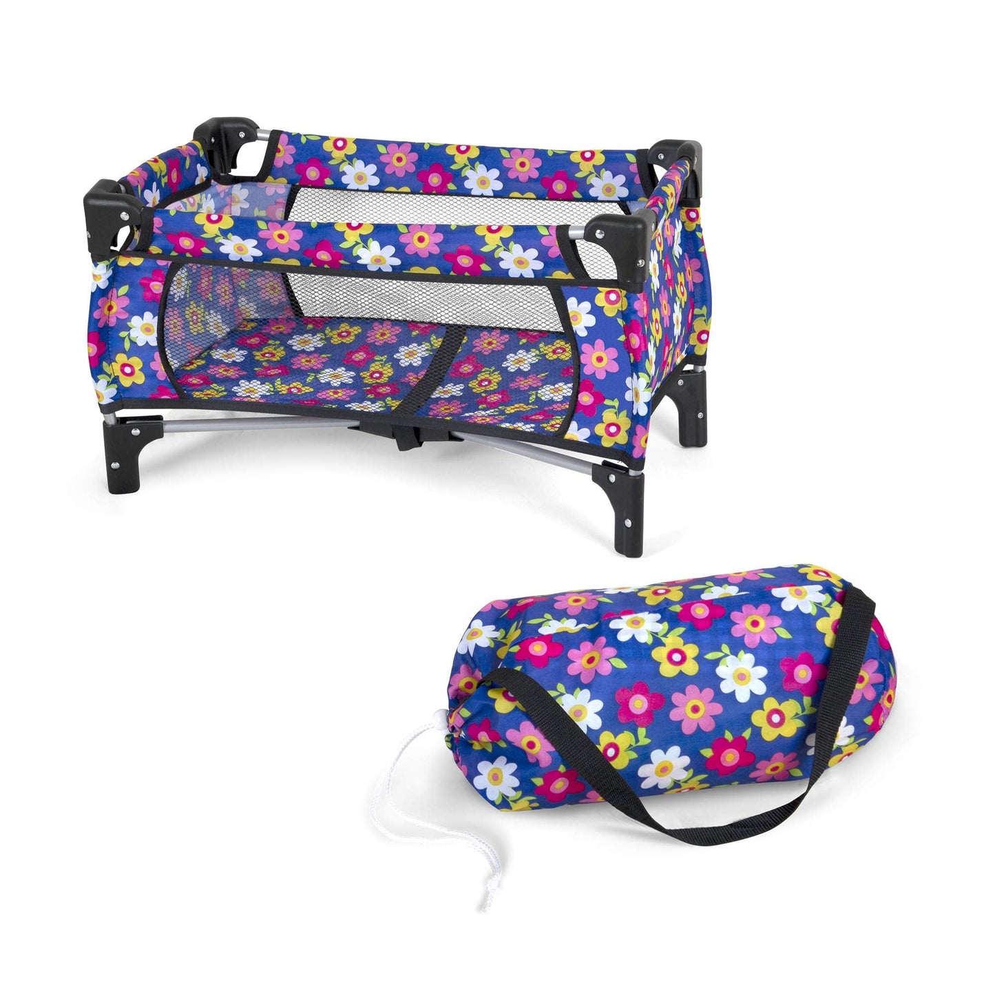 Baby Doll Crib Set, Toy Pack n Play Bassinet Blanket & Carry Bag for Baby Doll Playpen Fits up to 20" Doll | Allows for Easy Compact Folding for Storage Toy,