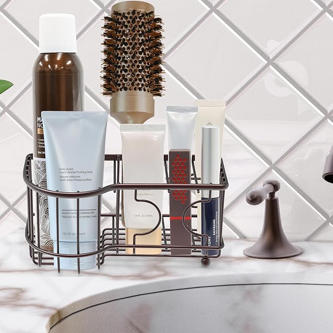 Simple Houseware Multi-Functional 6 Slots Toothbrush Holder, Bronze
