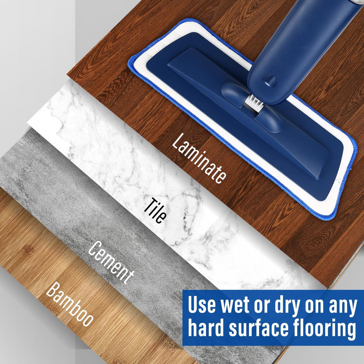 PowerMop Floor Mop with 720 ml Refillable Bottle & 2 Microfiber Pads