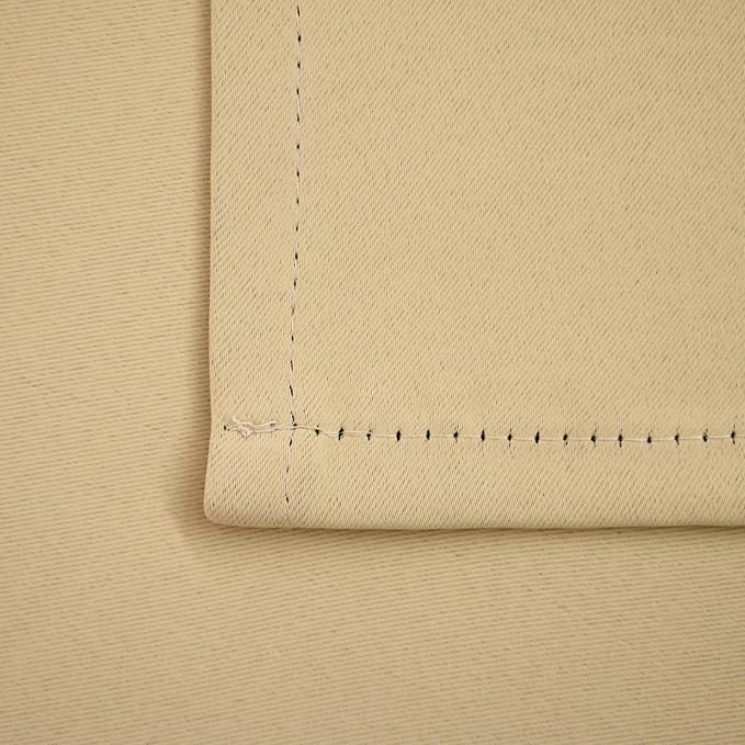 Pickluc Cafe Kitchen Curtains 36 Inches Long 2 Panels, Blackout Tier Curtains with Rod Pocket, Short Black Out Curtain for Small Window, 42" Wide and 36" Length, Set of Two, Beige.