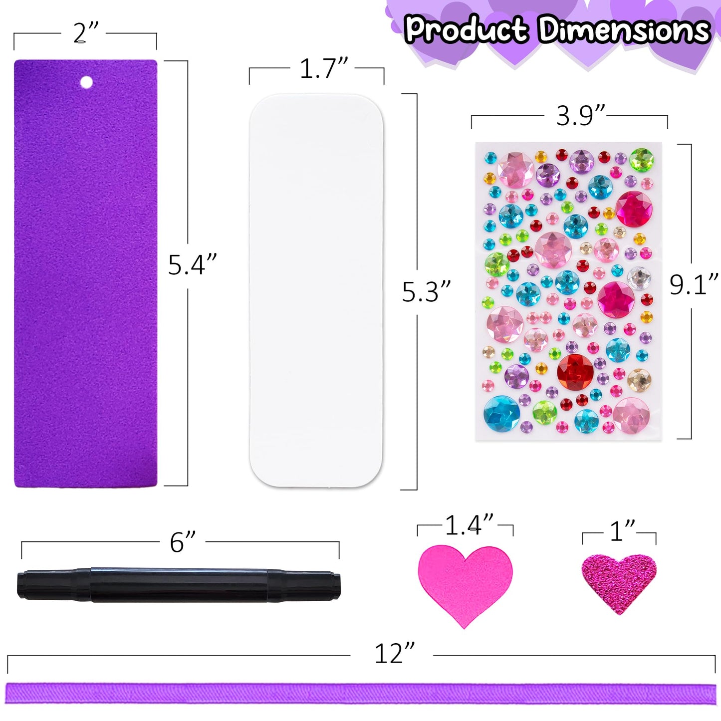 ArtCreativity 314 PCS Valentine’s Day Bookmark Craft Kit - Makes 24 Bookmarks - Valentine Crafts for Kids Classroom - Valentines Bookmark Craft Kit with Hearts, Glitter Stickers, Rhinestones, Ribbons