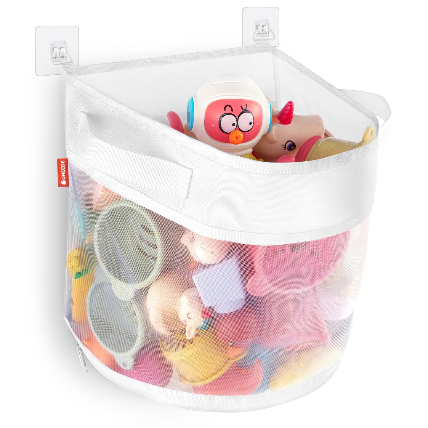 UNEEDE Bath Toy Organizer,4 Gallons Bathtub Toy Storage Organizer,Quick Access Bath Toy Holder For Bathtub,Baby Organizer,Quick Dry Baby For Tub,Mesh Shower Caddy