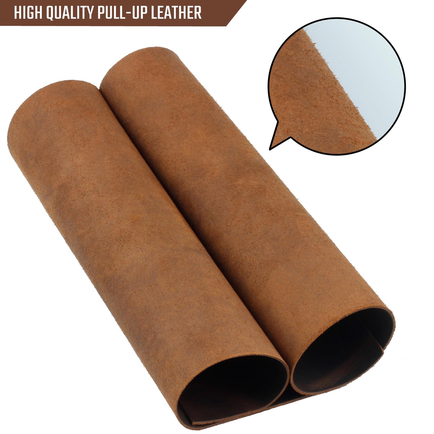 Toprank Genuine Leather Sheets for Crafts 24''X12'' Precut Full Grain Leather Tooling Leather (1.6mm) Cowhide Leather Pieces Square, Tan