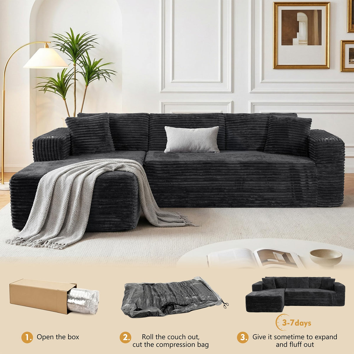 103" Modular Sectional Sofa for Small Spaces